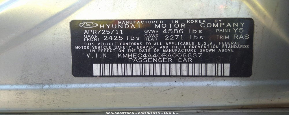KMHEC4A40BA006637 2011 HYUNDAI SONATA photo no. 9