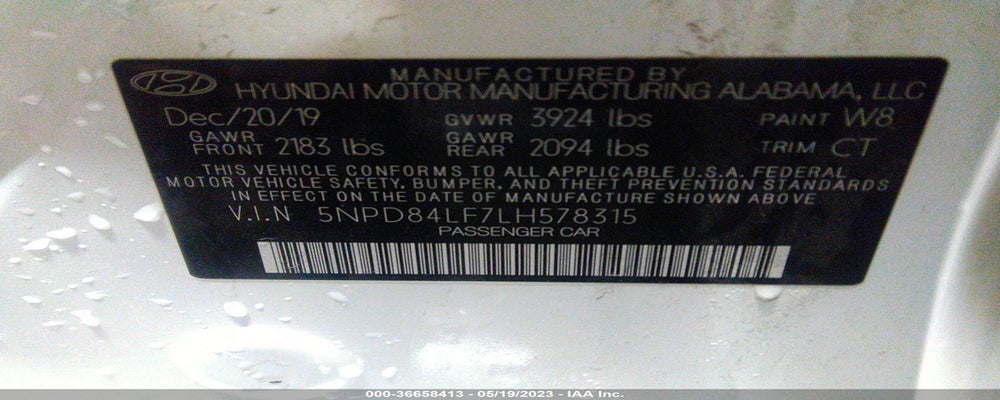 5NPD84LF7LH578315 2020 HYUNDAI ELANTRA photo no. 9