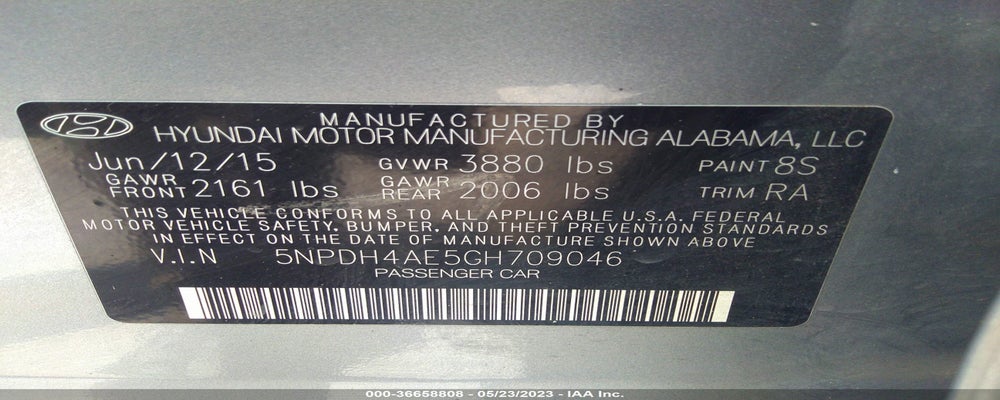 5NPDH4AE5GH709046 2016 HYUNDAI ELANTRA photo no. 9