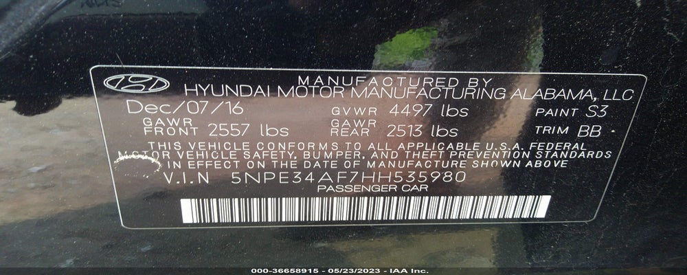 5NPE34AF7HH535980 2017 HYUNDAI SONATA photo no. 9