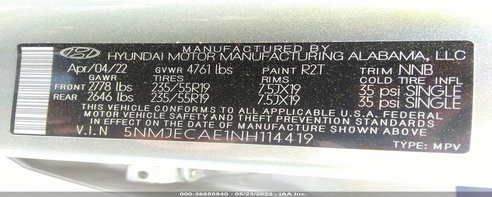 5NMJECAE1NH114419 2022 HYUNDAI TUCSON photo no. 9