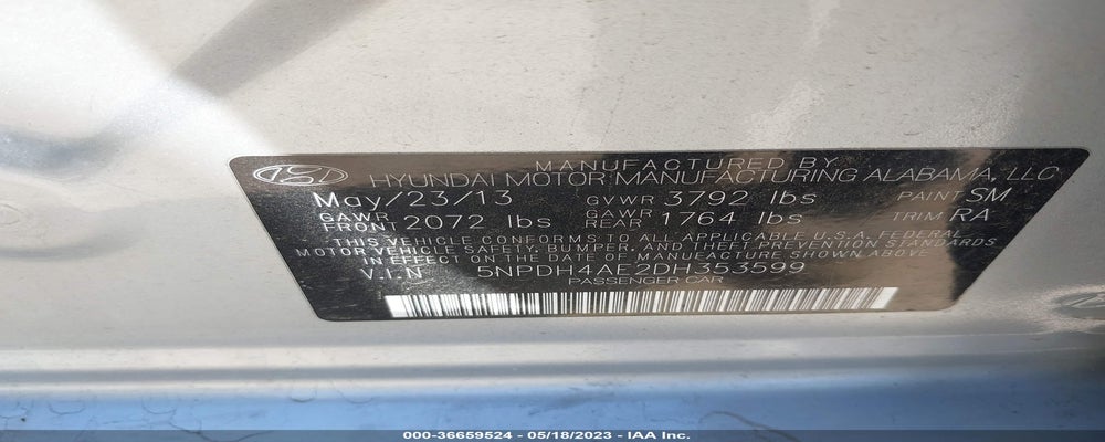 5NPDH4AE2DH353599 2013 HYUNDAI ELANTRA photo no. 9