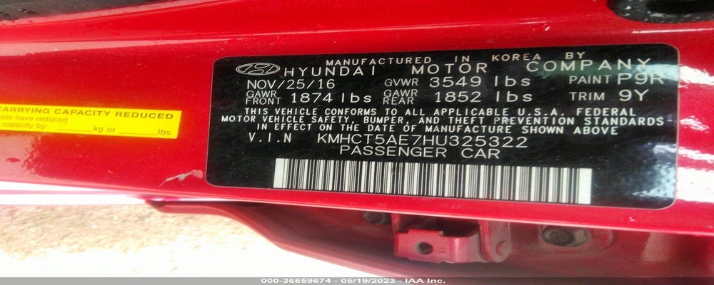 KMHCT5AE7HU325322 2017 HYUNDAI ACCENT photo no. 9