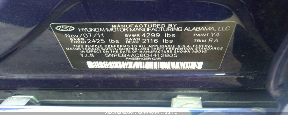 5NPEB4AC8CH412805 2012 HYUNDAI SONATA photo no. 9