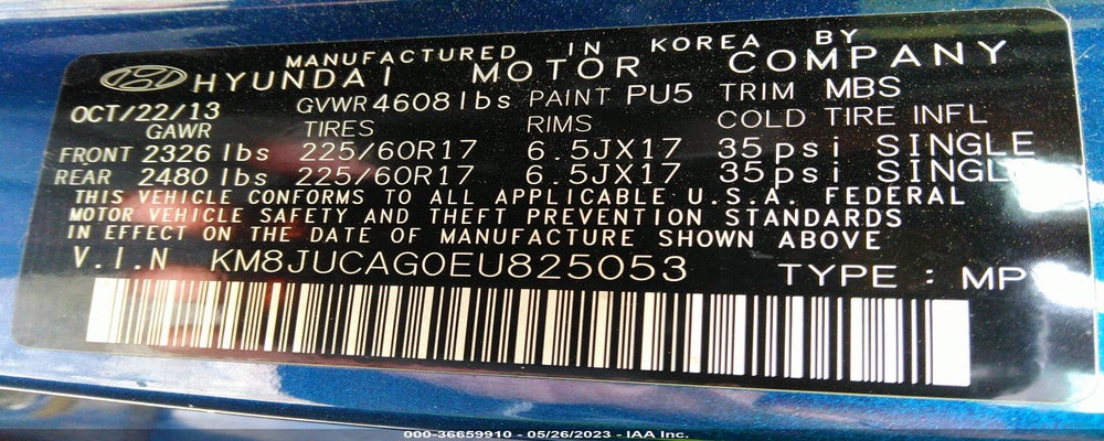 KM8JUCAG0EU825053 2014 HYUNDAI TUCSON photo no. 9