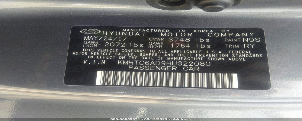 KMHTC6AD9HU322080 2017 HYUNDAI VELOSTER photo no. 9