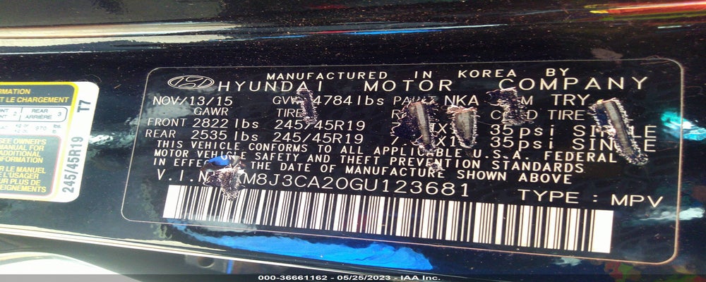 KM8J3CA20GU123681 2016 HYUNDAI TUCSON photo no. 9
