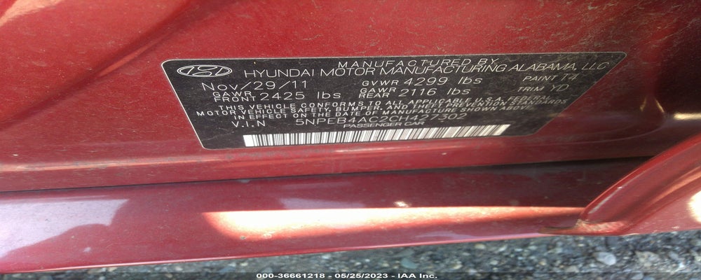 5NPEB4AC2CH427302 2012 HYUNDAI SONATA photo no. 9
