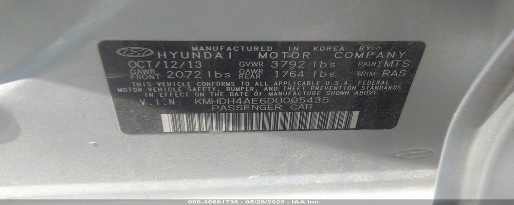 KMHDH4AE6DU005435 2013 HYUNDAI ELANTRA photo no. 9