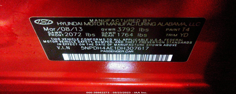 5NPDH4AE1DH307617 2013 HYUNDAI ELANTRA photo no. 9
