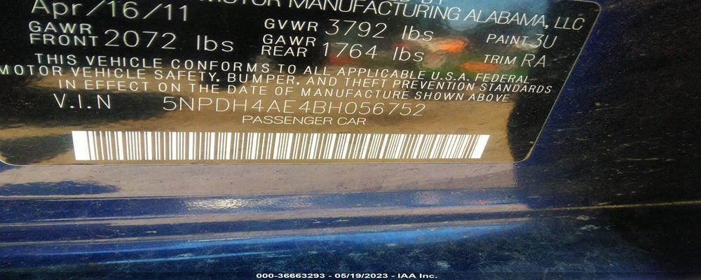 5NPDH4AE4BH056752 2011 HYUNDAI ELANTRA photo no. 9