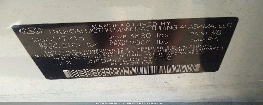 5NPDH4AE4GH667310 2016 HYUNDAI ELANTRA photo no. 9