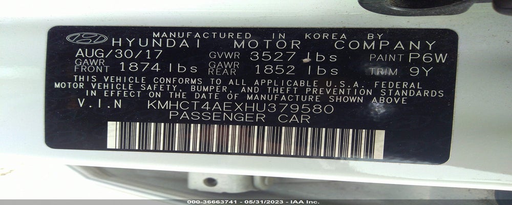 KMHCT4AEXHU379580 2017 HYUNDAI ACCENT photo no. 9