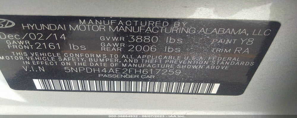 5NPDH4AE2FH617259 2015 HYUNDAI ELANTRA photo no. 9