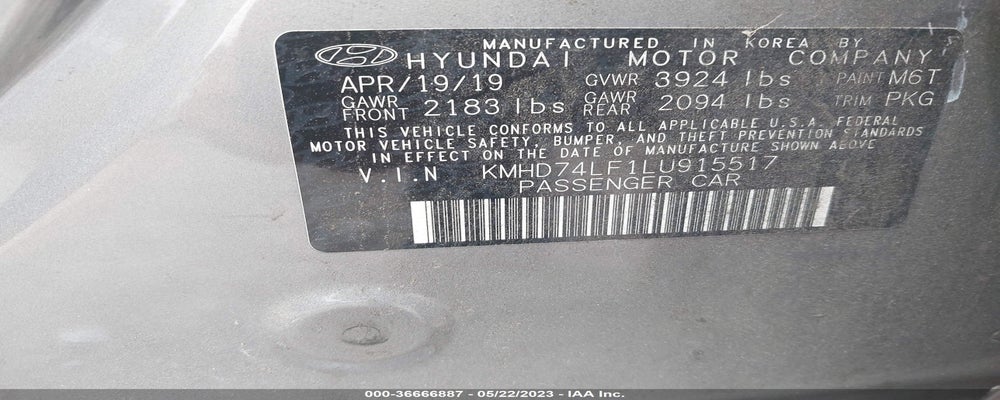 KMHD74LF1LU915517 2020 HYUNDAI ELANTRA photo no. 9