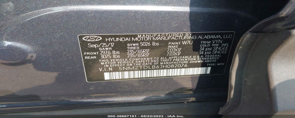 5NMZTDLB6JH082076 2018 HYUNDAI SANTA FE SPORT photo no. 9