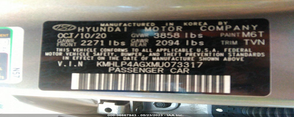 KMHLP4AGXMU073317 2021 HYUNDAI ELANTRA photo no. 9