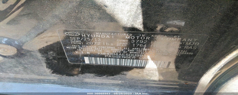 KMHDH4AE5DU985952 2013 HYUNDAI ELANTRA photo no. 9