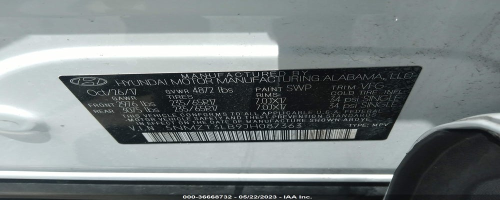 5NMZT3LB9JH087363 2018 HYUNDAI SANTA FE SPORT photo no. 9