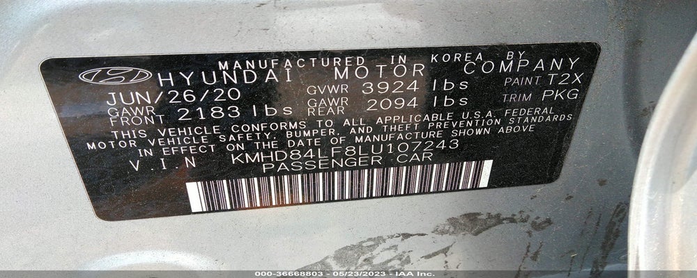 KMHD84LF8LU107243 2020 HYUNDAI ELANTRA photo no. 9