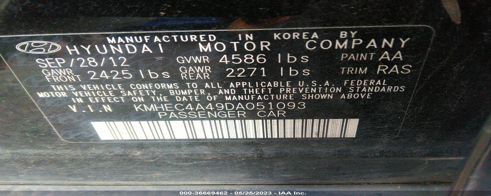 KMHEC4A49DA051093 2013 HYUNDAI SONATA HYBRID photo no. 9