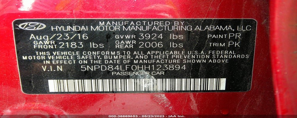 5NPD84LF0HH123894 2017 HYUNDAI ELANTRA photo no. 9