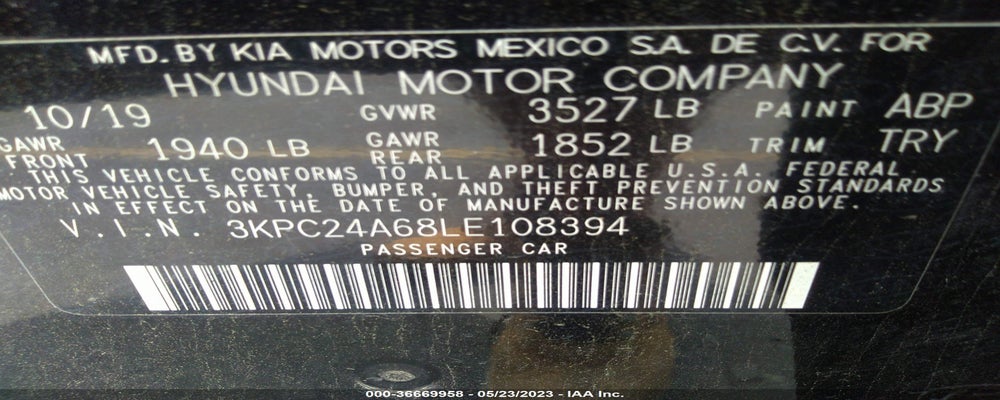 3KPC24A68LE108394 2020 HYUNDAI ACCENT photo no. 9