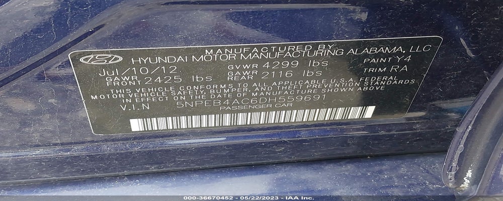 5NPEB4AC6DH559691 2013 HYUNDAI SONATA photo no. 9