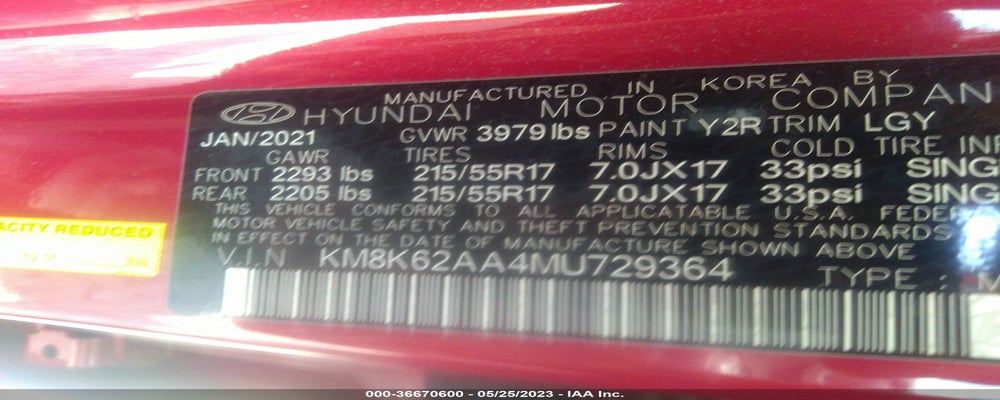 KM8K62AA4MU729364 2021 HYUNDAI KONA photo no. 9