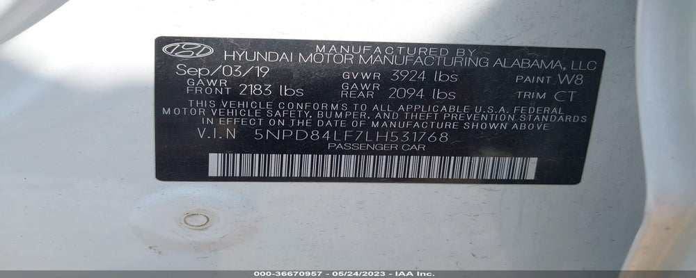 5NPD84LF7LH531768 2020 HYUNDAI ELANTRA photo no. 9