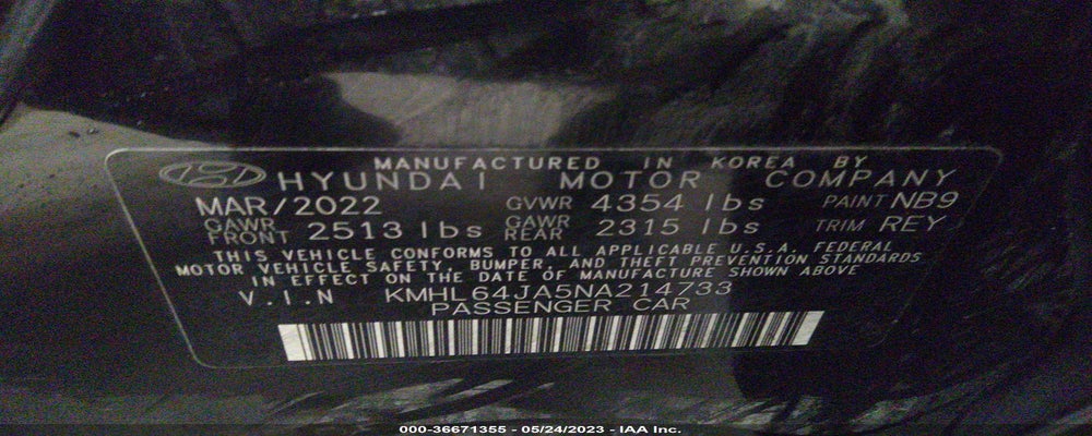 KMHL64JA5NA214733 2022 HYUNDAI SONATA photo no. 9