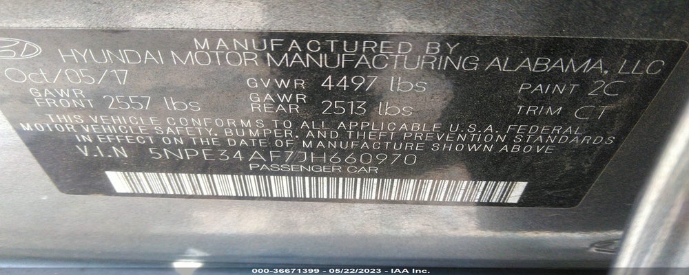 5NPE34AF7JH660970 2018 HYUNDAI SONATA photo no. 9