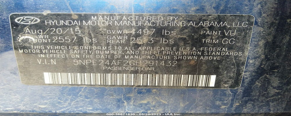 5NPE24AF2GH291432 2016 HYUNDAI SONATA photo no. 9