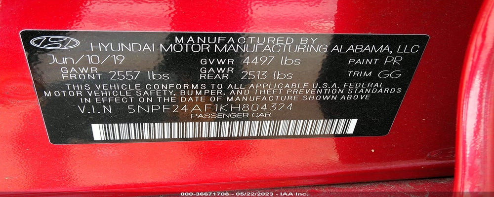 5NPE24AF1KH804324 2019 HYUNDAI SONATA photo no. 9