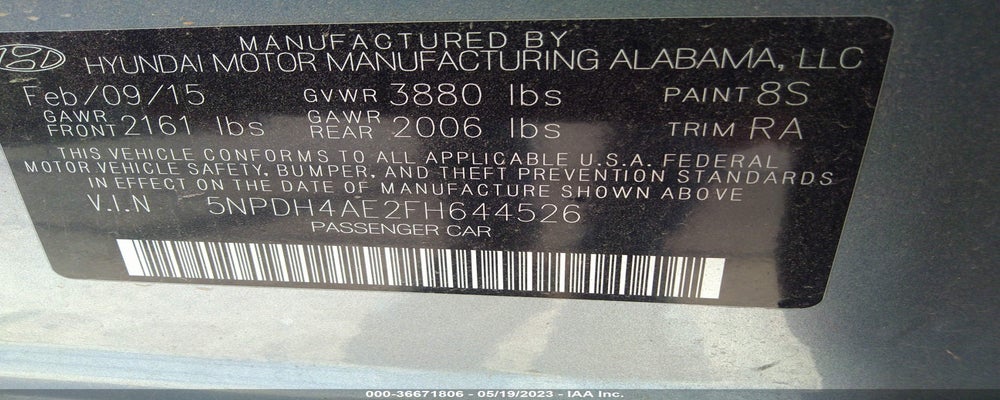 5NPDH4AE2FH644526 2015 HYUNDAI ELANTRA photo no. 9