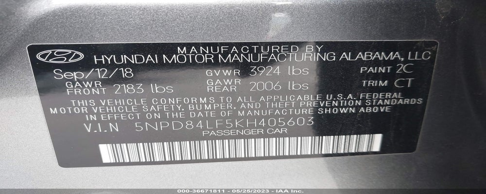 5NPD84LF5KH405603 2019 HYUNDAI ELANTRA photo no. 9