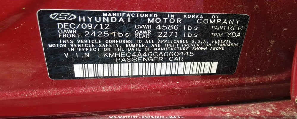 KMHEC4A46CA060445 2012 HYUNDAI SONATA photo no. 9
