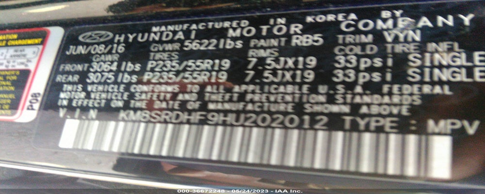 KM8SRDHF9HU202012 2017 HYUNDAI SANTA FE photo no. 9