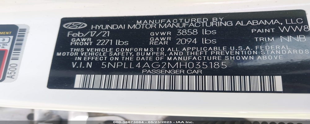 5NPLLFAG2MH035185 2021 HYUNDAI ELANTRA SE photo no. 9