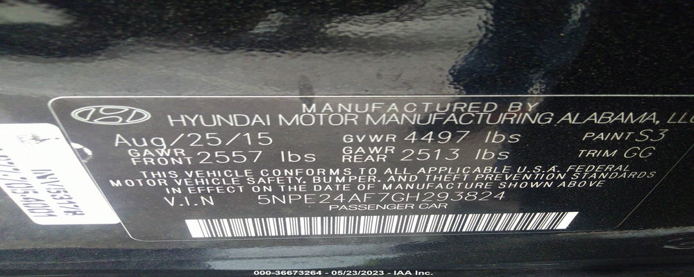 5NPE24AF7GH293824 2016 HYUNDAI SONATA photo no. 9