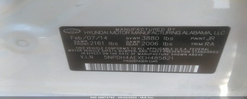 5NPDH4AEXEH485821 2014 HYUNDAI ELANTRA photo no. 9