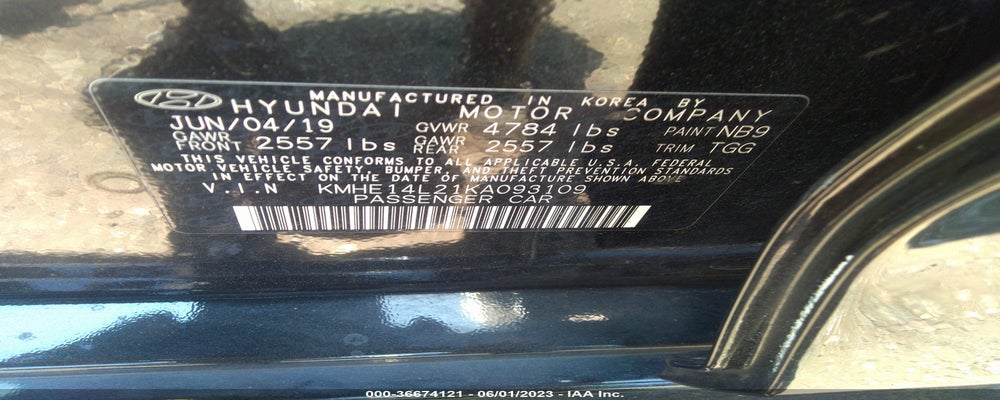 KMHE14L21KA093109 2019 HYUNDAI SONATA PLUG-IN HYBRID photo no. 9