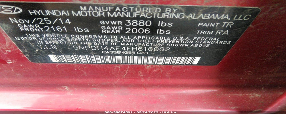 5NPDH4AE4FH616002 2015 HYUNDAI ELANTRA photo no. 9