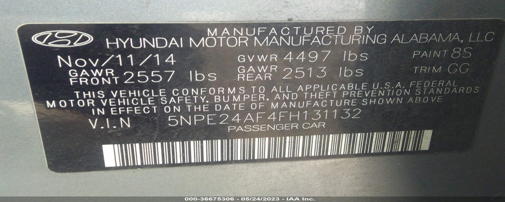 5NPE24AF4FH131132 2015 HYUNDAI SONATA photo no. 9