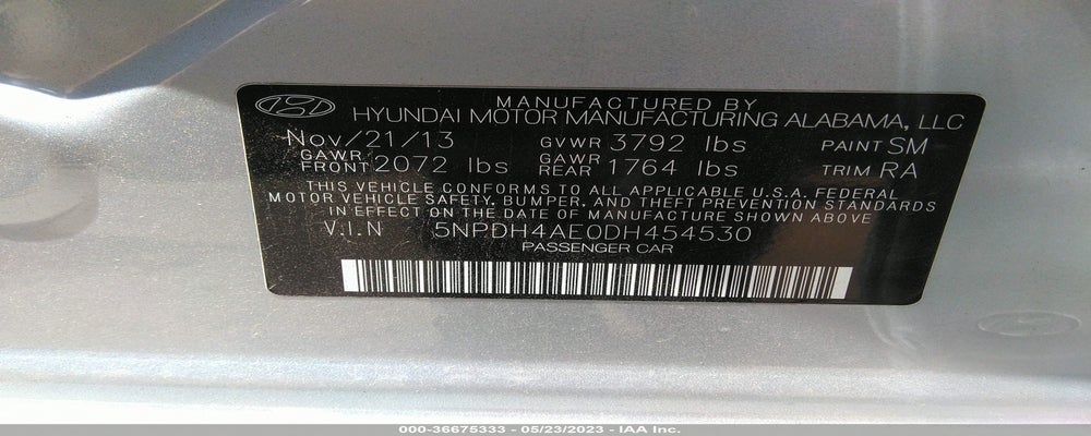 5NPDH4AE0DH454530 2013 HYUNDAI ELANTRA photo no. 9