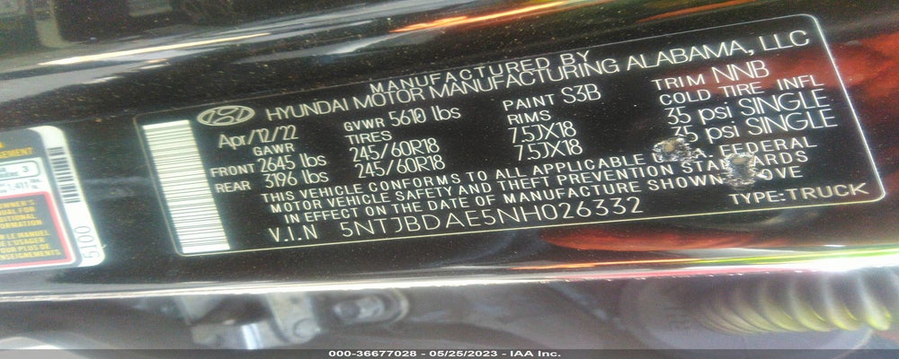 5NTJBDAE5NH026332 2022 HYUNDAI SANTA CRUZ photo no. 9