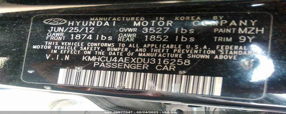 KMHCU4AEXDU316258 2013 HYUNDAI ACCENT photo no. 9
