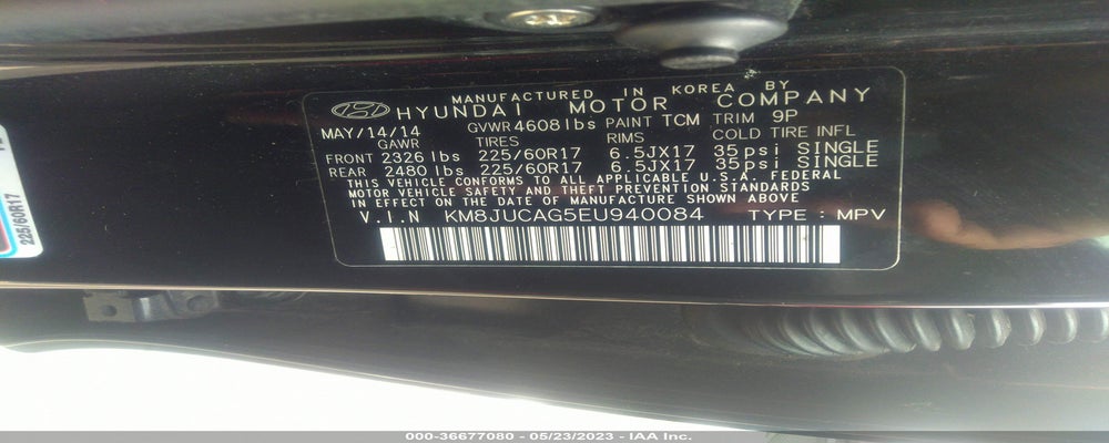 KM8JUCAG5EU940084 2014 HYUNDAI TUCSON photo no. 9