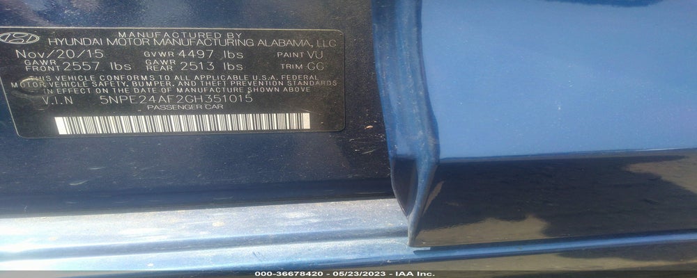 5NPE24AF2GH351015 2016 HYUNDAI SONATA photo no. 9