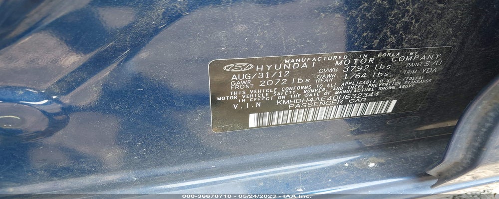 KMHDH4AE4DU632344 2013 HYUNDAI ELANTRA photo no. 9